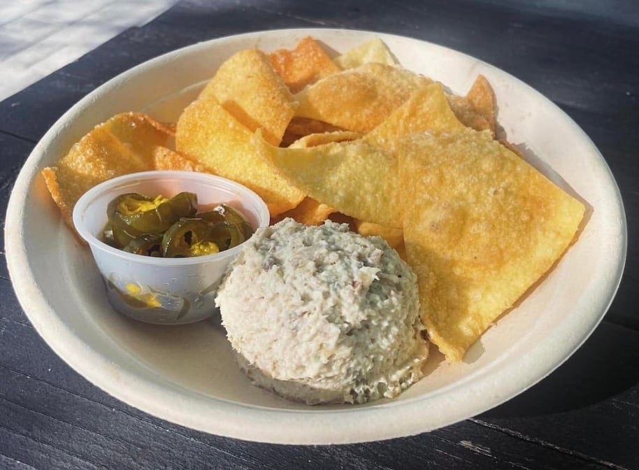 Smoked Mahi Fish Dip & Chips.